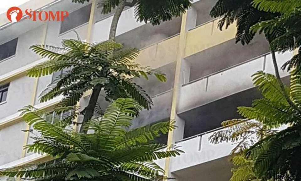 Smoke was seen coming from the 9th floor of the block at Aljunied Crescent