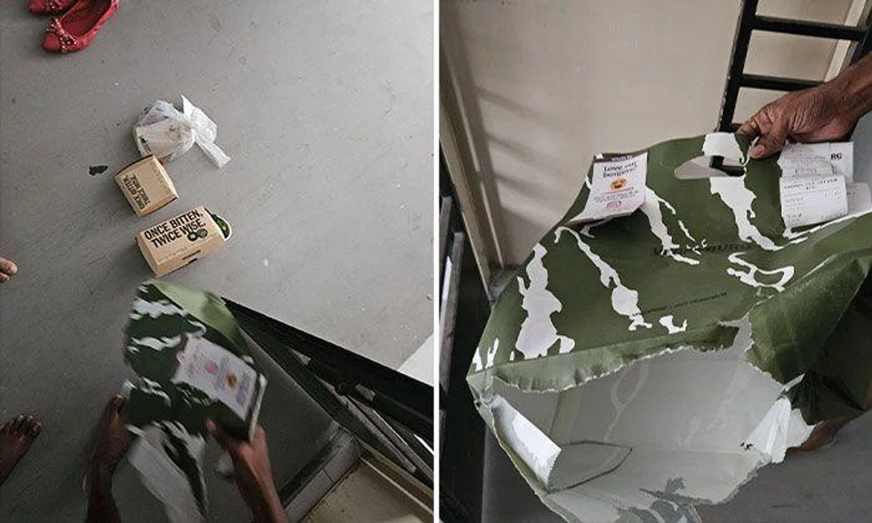 Food delivery rider 'runs away' after leaving wet bag containing food on floor outside customer's flat