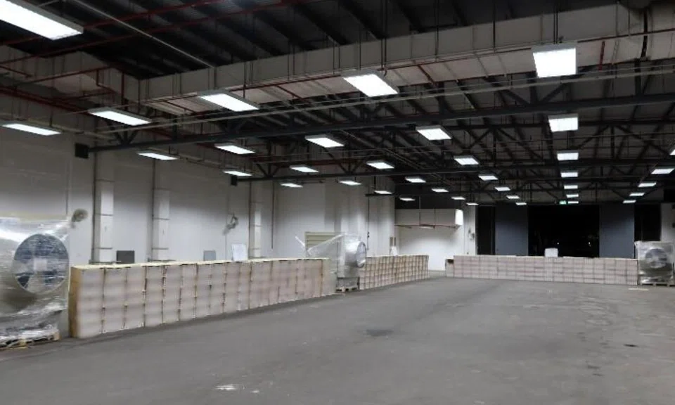 Duty-unpaid cigarettes found at the industrial unit at Buroh Street.