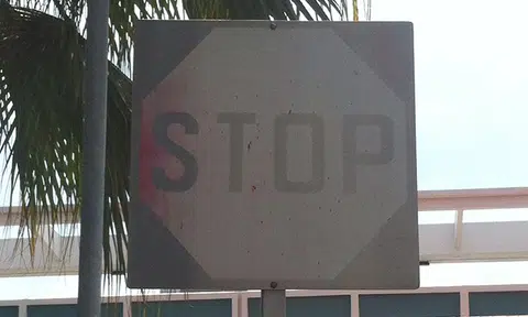 Faded Stop sign at Pasir Ris St 11 is difficult to see at night
