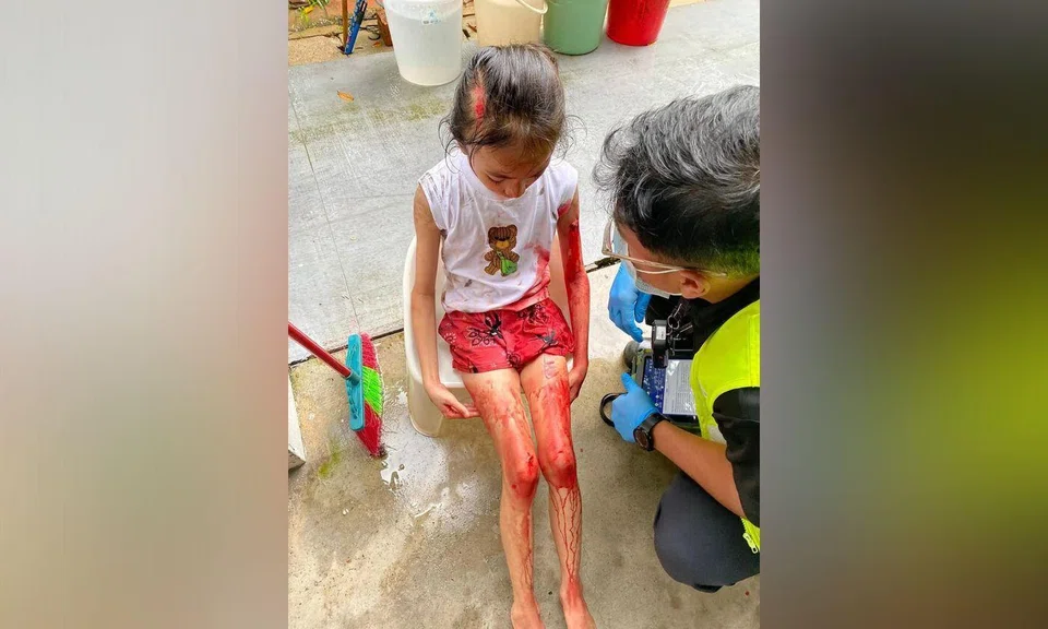 Girl bleeding