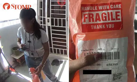 Stomper upset after delivery courier drops fragile parcel at doorstep