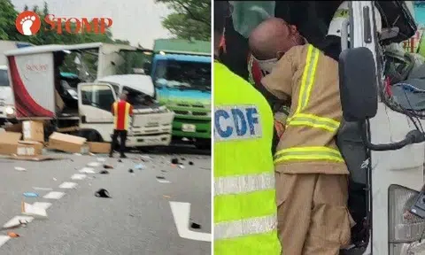 Stomper Yugen shared videos and photos of the Singapore Civil Defence Force (SCDF) at the scene after the accident.