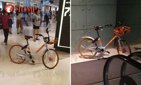 Which 'champions' placed these Mobikes inside Wheelock Place?