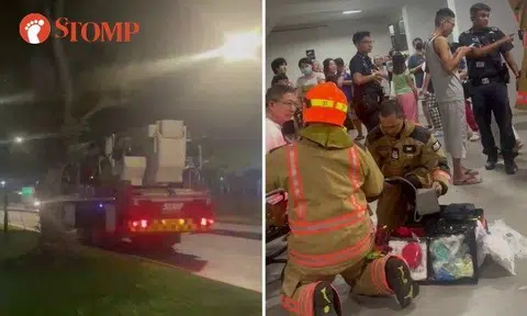The Stomper shared videos of the police and SCDF at the scene.