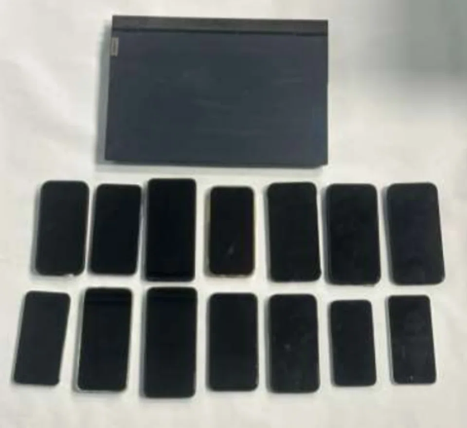 Some of the items seized during the operation include mobile phones.