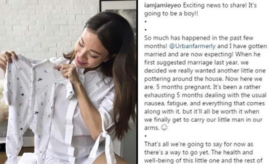 Jamie Yeo announces that she got married -- and is 5 months pregnant