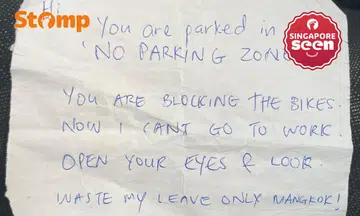 Driver’s angry note and Certis warning over parking
