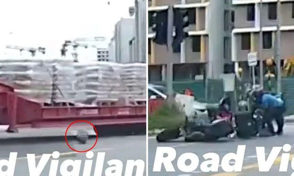 Motorcyclist and pillion rider taken to hospital after bike hits concrete block at Bukit Batok