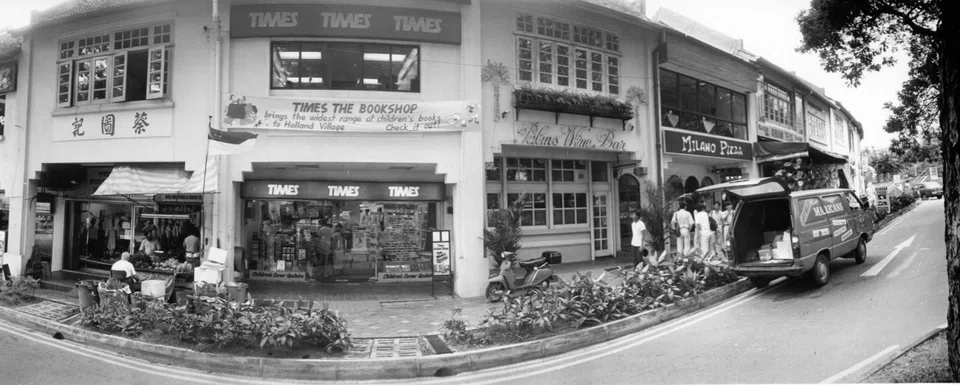 A 1988 photo of Palm's Wine Bar (right), one of the first restaurant-bars in Holland Village. It helped shape the enclave's vibrant drinking and dining culture. The site is now home to That Wine Place.