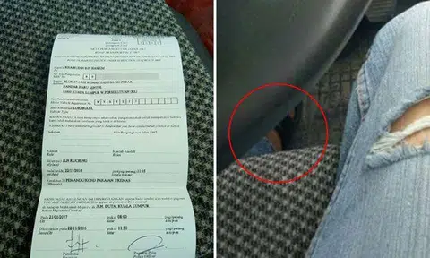 Driver in Malaysia claims to have gotten summoned for driving in ripped jeans, but sharp-eyed netizen points out the actual reason