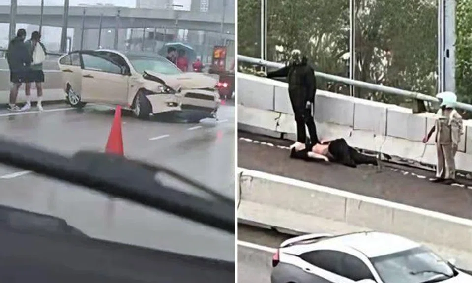 Man crossing Causeway on foot suffers serious injuries after getting hit by S'pore car