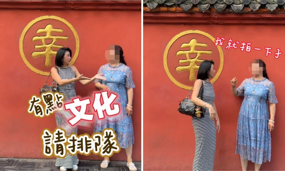 queue cutting tourist woman attraction culture