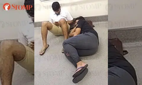 Tired, bro? Guys make themselves very comfortable on MRT train