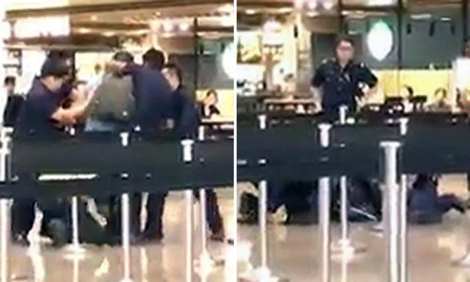 Troublemaker gets taken down by police at Changi Airport