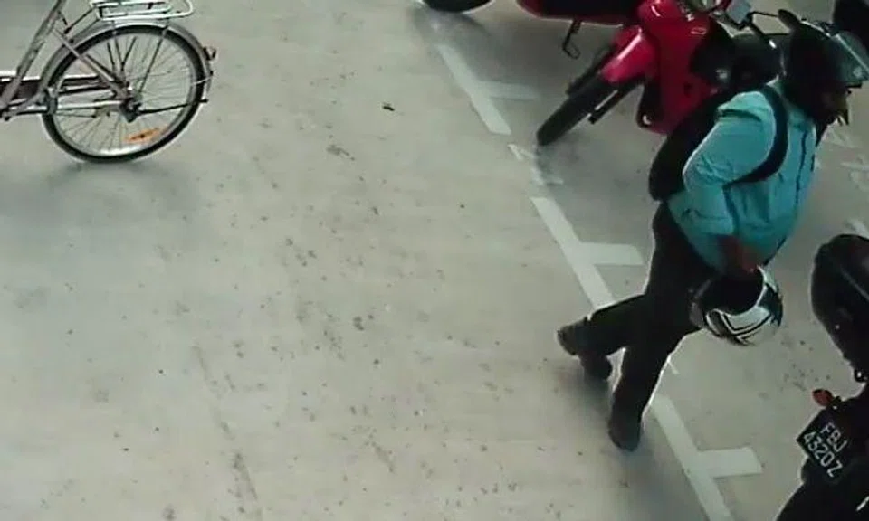 Police report made after biker seen taking another rider's helmet at Bedok North