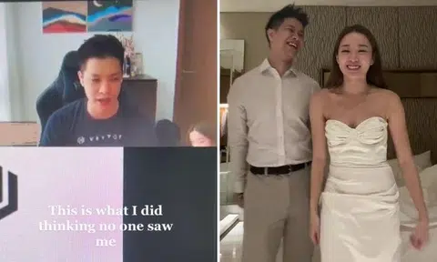 She explained that her husband was on a video call but she needed to cross the room to retrieve her watch on the other side of the table.