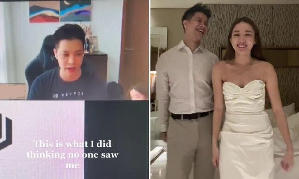 She explained that her husband was on a video call but she needed to cross the room to retrieve her watch on the other side of the table.