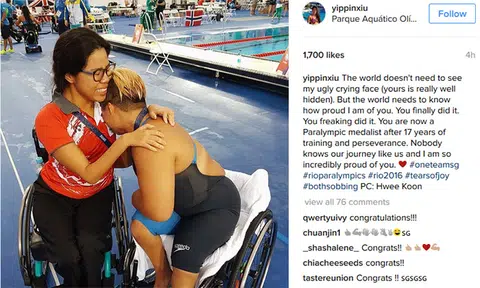 Paralympic swimmer's touching message for fellow medal winner: Nobody knows our journey like us