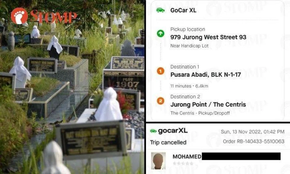 Stomper Rionna had used the Gojek app to book the Toyota Noah Hybrid to visit her father's grave with her mother on the afternoon of Nov 13.