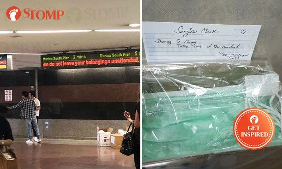 Can't get surgical masks? 'Angels' are giving them out at Dhoby Ghaut and Punggol
