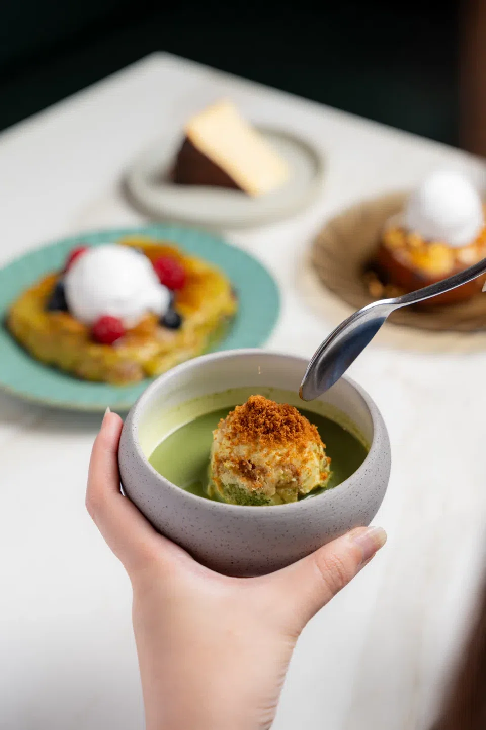 Matcha Pandan Banana Pudding from All Hands.