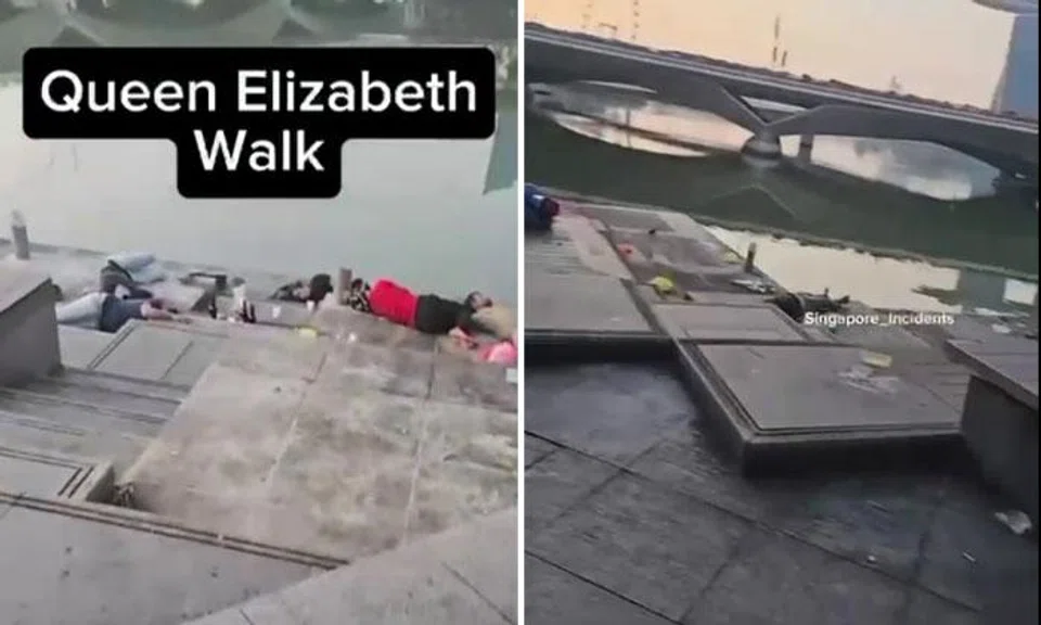 litter and sleepers at queen elizabeth walk