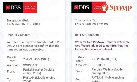 Stomper: "It appeared that there were five transactions made from my PayLah Wallet overnight to a random PayLah account that I did not recognise."