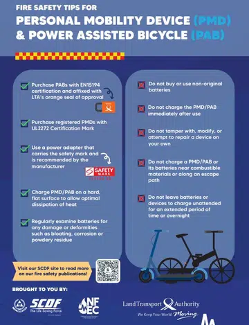 Fire safety tips for PMDs
