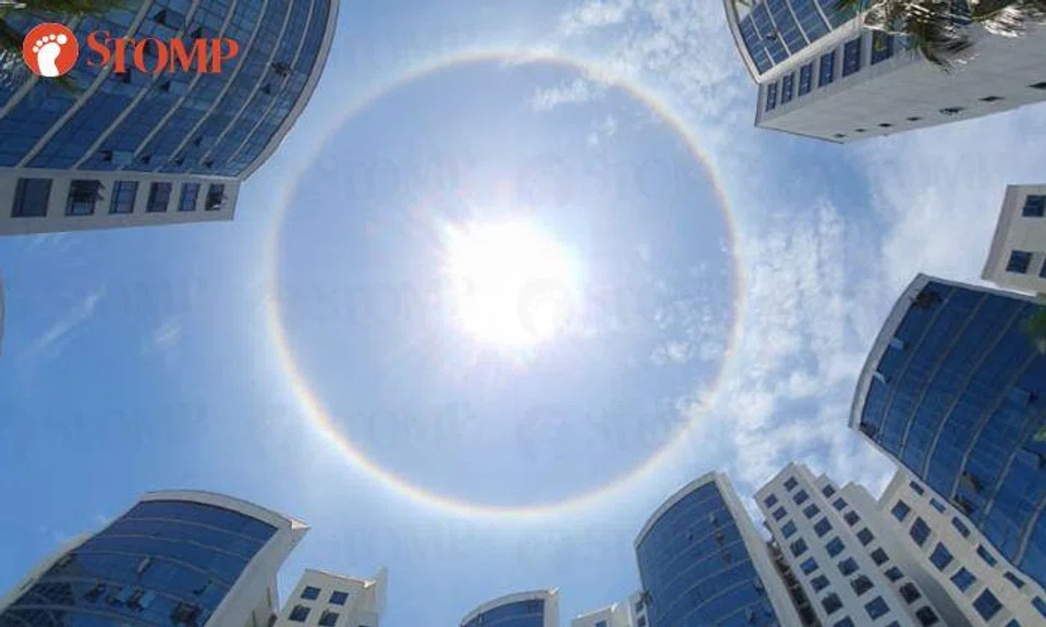 Beautiful sun halo spotted all over Singapore