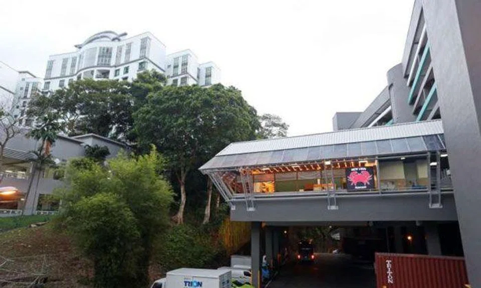 New Ubin Seafood at Lam Soon Industrial Building in Hillview Avenue has installed exhaust filters and put up deodorising UV lamps to try to reduce cooking fumes. Photo: The Straits Times