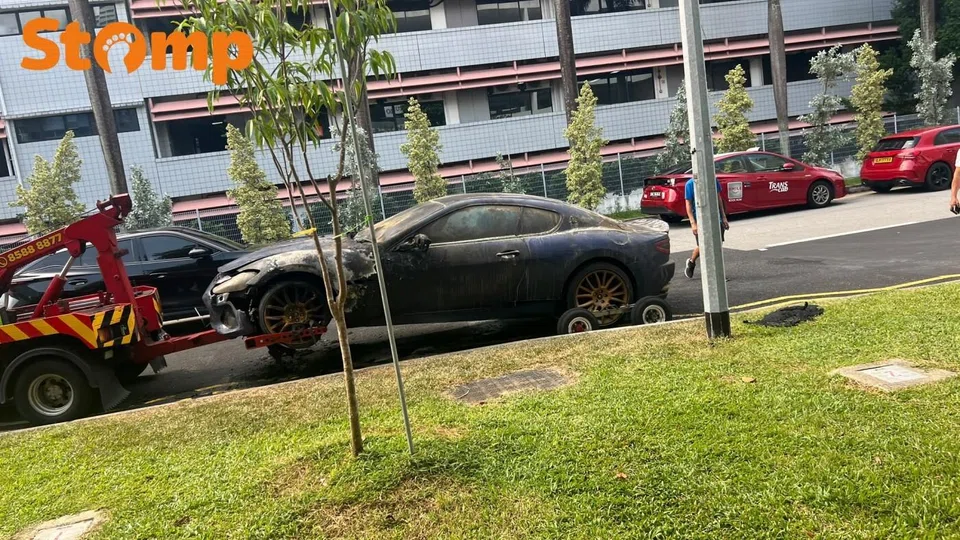 Car fire on Lower Delta Road