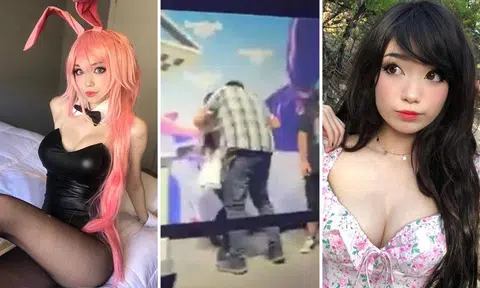 man tries to kiss emiru at twitchcon 2025