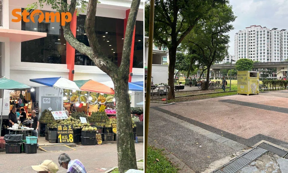 Sengkang resident claims durian stalls block market entrance, seller asks for understanding
