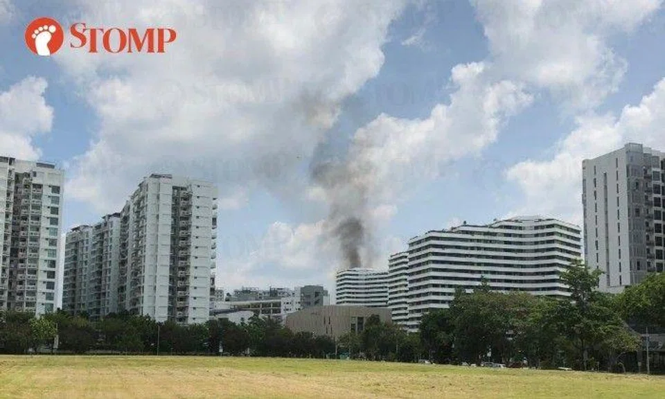 1 injured after fire involving lorry breaks out at Punggol Walk