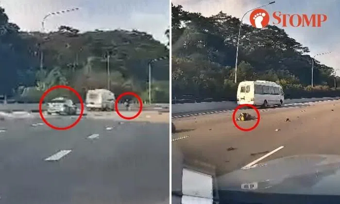 Merc driver, 25, arrested after hit-and-run on PIE sent 60-year-old motorcyclist to hospital, vape seized