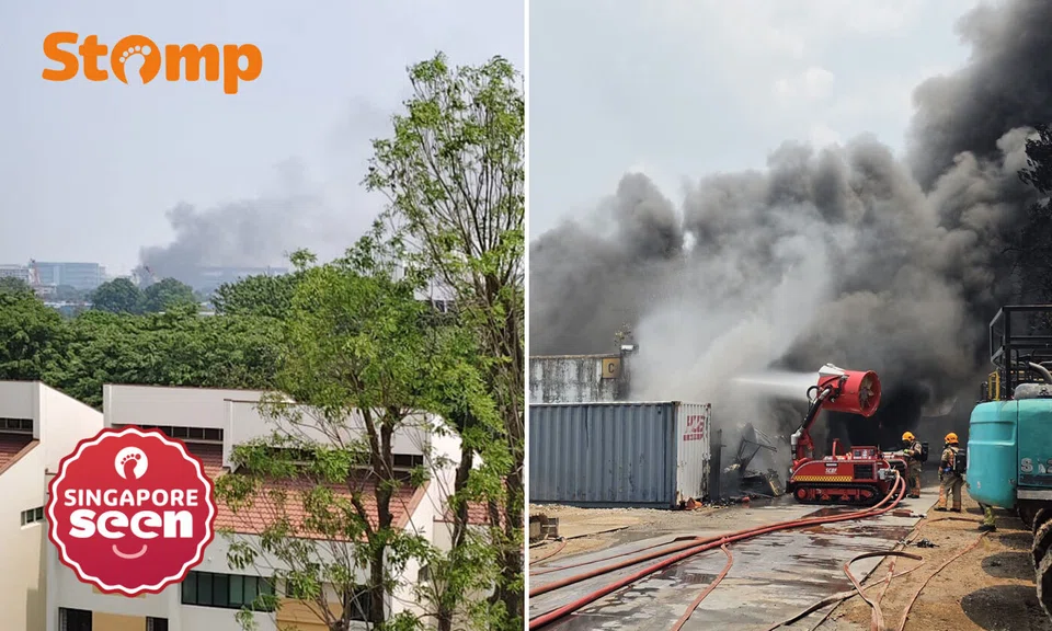 warehouse fire, Penjuru Road fire, Singapore Civil Defence Force