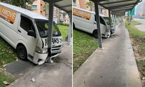The van was believed to have self-skidded along Punggol Road towards Punggol North Avenue, and no injuries were reported.