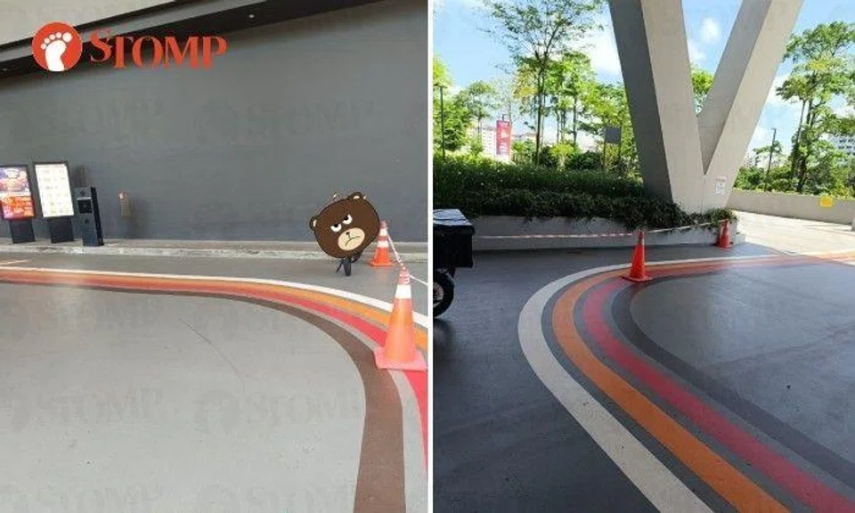 The safety cones were to prevent parking in the area, but riders still left their mobility devices there.