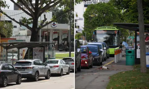 Cheap petrol at Cnergy station draws long queues, blocking buses from Dunman Road bus stop