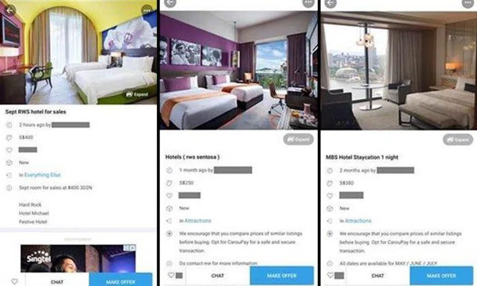 Man arrested for series of hotel booking scams on Carousell amounting to more than $40,000