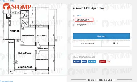Missed out on your dream HDB unit? Get a 'stunning' 4-room Bedok Reservoir Rd flat for just... $1 million