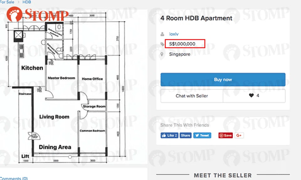 Missed out on your dream HDB unit? Get a 'stunning' 4-room Bedok Reservoir Rd flat for just... $1 million
