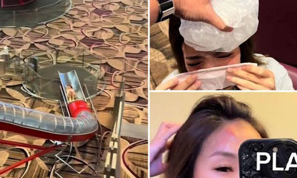 The woman was left crying in pain. 