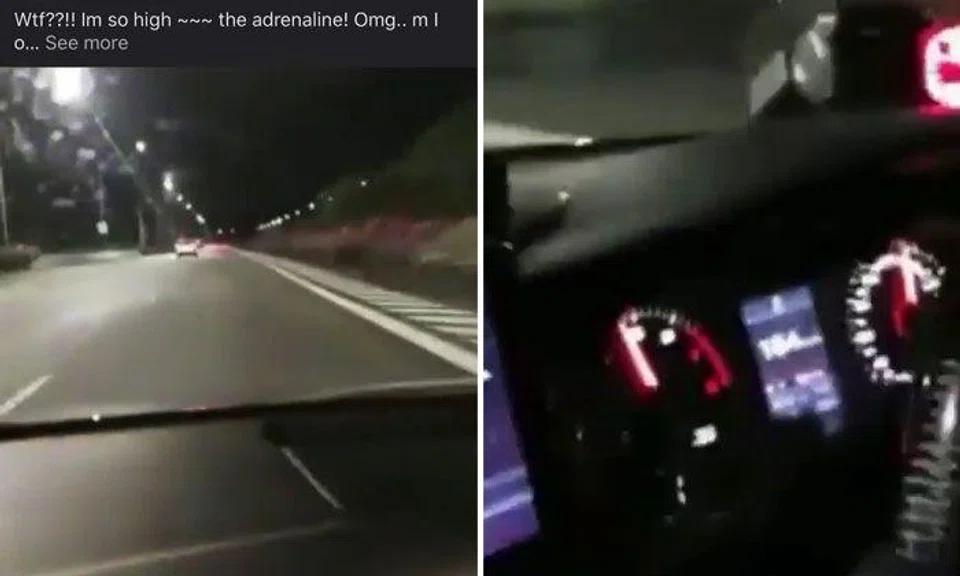 Woman posts video of car travelling at 184kmh on ECP, says she's 'so high'