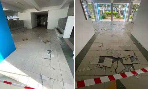 Popped tiles at Block 692A Choa Chu Kang Crescent.