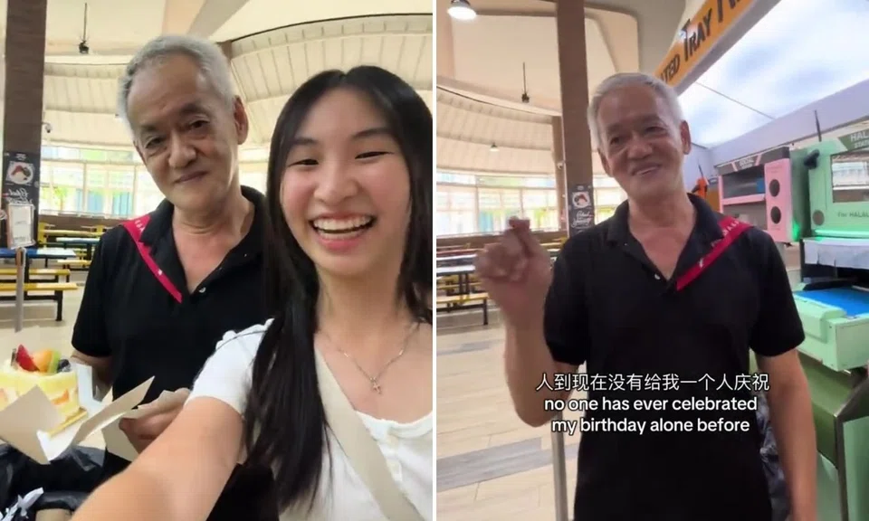 temasek poly student celebrates canteen uncle’s birthday