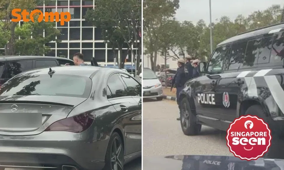 Parking dispute involving Mercedes-Benz and Range Rover in Serangoon Central