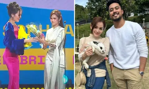 Awkward moment as Bella Astillah presents award to actress she accused of wrecking her marriage