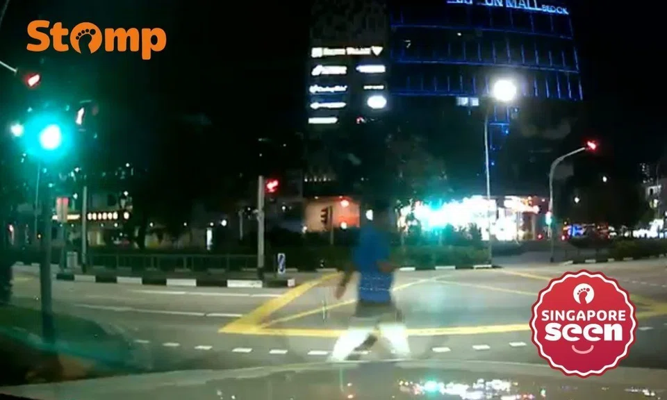jaywalking man at bedok residence